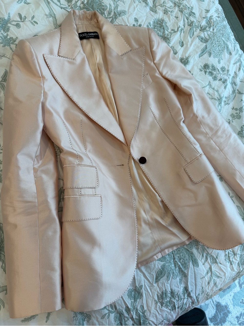 Dolce & Gabbana Pink Silk Blazer Jacket